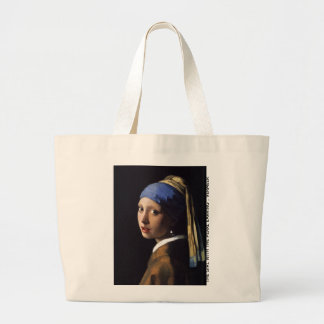 The Girl With The Pearl Earring Vermeer Large Tote Bag