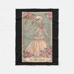 The Girlfriend Tarot Card Couple Skeleton Gothic H Fleece Blanket