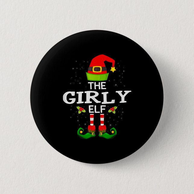 The Girly Elf Christmas Family Matching Pajama  6 Cm Round Badge (Front)