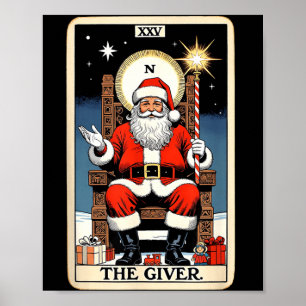 The Giver Santa Tarot Card Style Christmas Graphic Poster