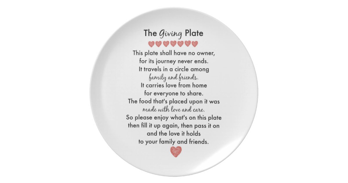 The Giving Plate Zazzle Co Uk