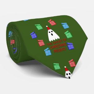The Gjost of Christmas Presents Funny Tie