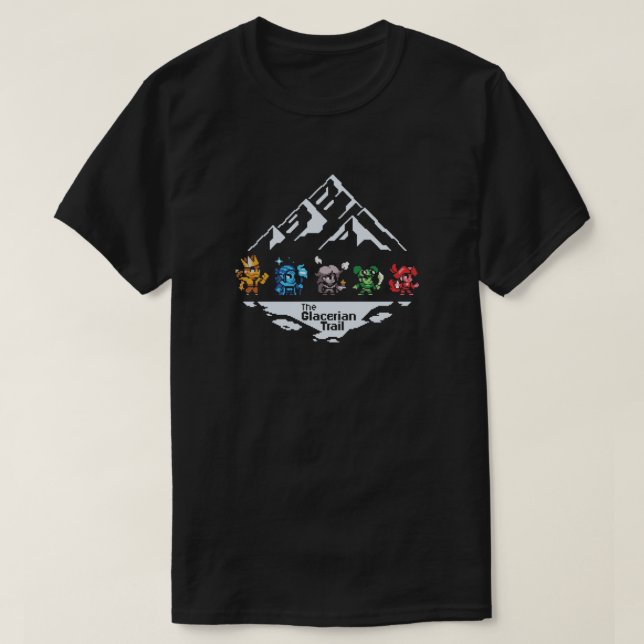 The Glacerian Trail – Black T-Shirt (Design Front)