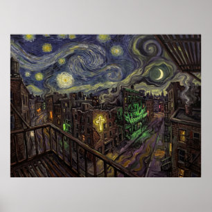 The Glades Starry Night Verdant Landscape Poster