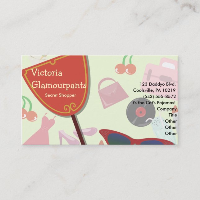 The Glam Life Business Card (Front)
