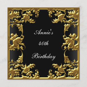 The Glamour Birthday Invitation Elegant Black Gold
