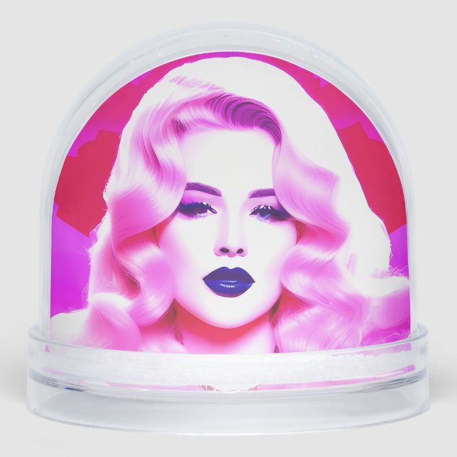 The Glamour Magic of a Blue Blown Kiss Snowglobe (Front)