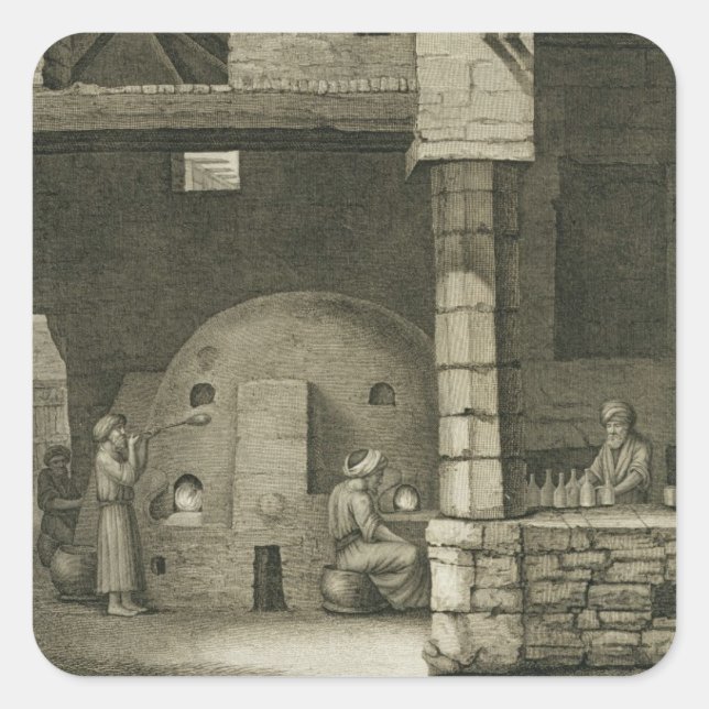 The Glass Bottle Maker, from Volume II Arts and Tr Square Sticker (Front)