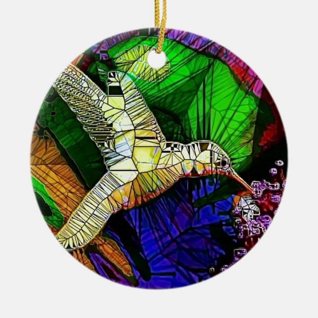 The Glass HummingBird Ceramic Tree Decoration (Front)