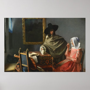 The Glass of Wine (c.1661) — Vermeer Poster