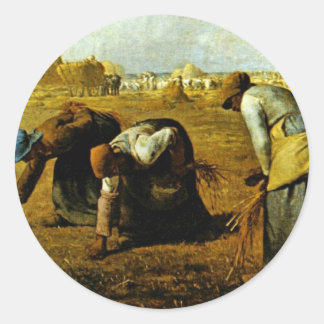 The Gleaners, By Millet (Best Quality) Classic Round Sticker