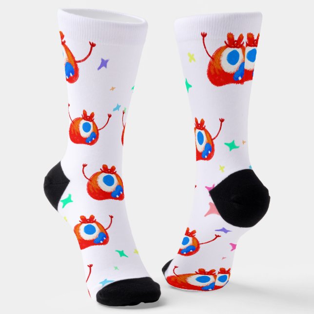 The Glitchy Stardust Monster Socks (Angled)