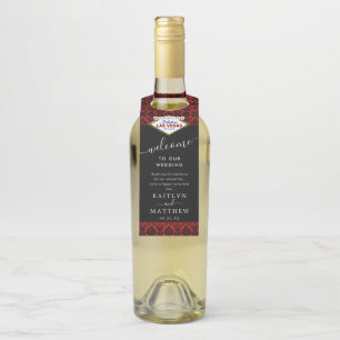 The Glitter Damask Las Vegas Wedding Collection Bottle Tag