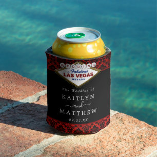 The Glitter Damask Las Vegas Wedding Collection Can Cooler
