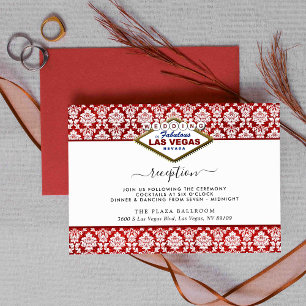 The Glitter Damask Las Vegas Wedding Collection Enclosure Card