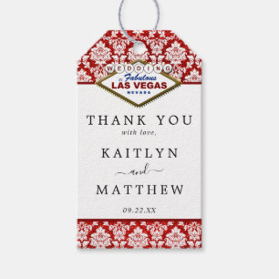 The Glitter Damask Las Vegas Wedding Collection Gift Tags