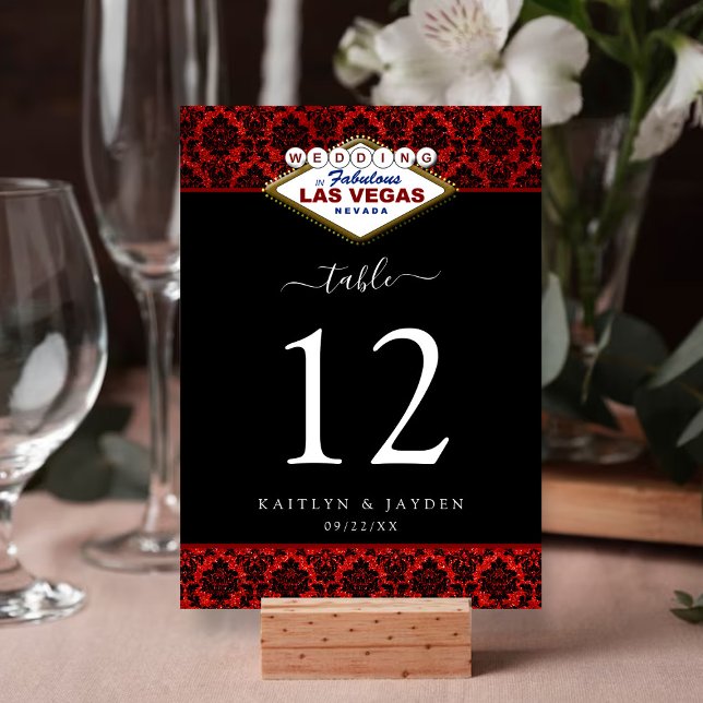 The Glitter Damask Las Vegas Wedding Collection Invitation (Creator Uploaded)