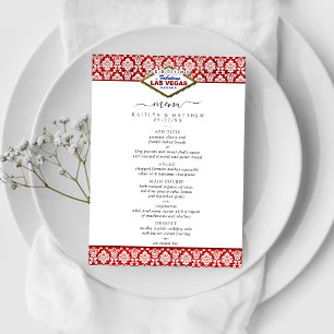 The Glitter Damask Las Vegas Wedding Collection Menu