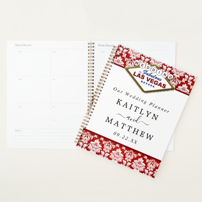 The Glitter Damask Las Vegas Wedding Collection Planner (Display)
