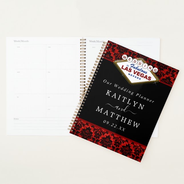 The Glitter Damask Las Vegas Wedding Collection Planner (Display)