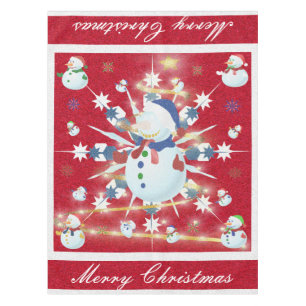 The Glittery Christmas Snowman - Tablecloth