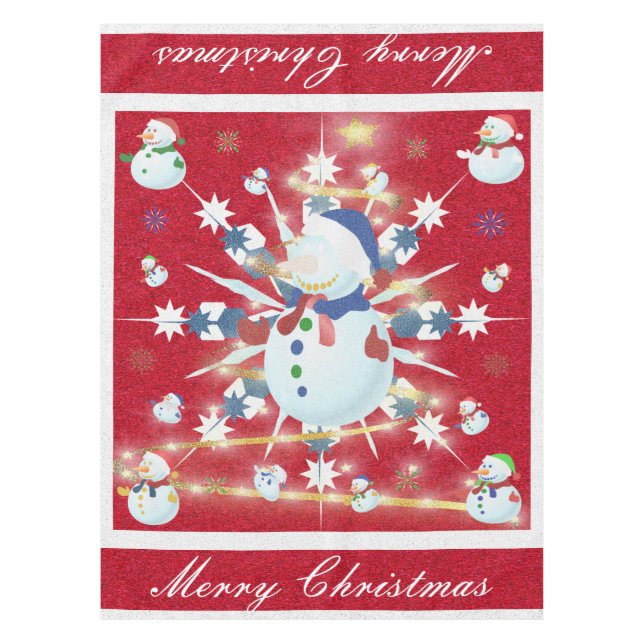 The Glittery Christmas Snowman - Tablecloth (Front)