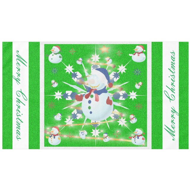 The Glittery Christmas Snowman - Tablecloth (Front (Horizontal))