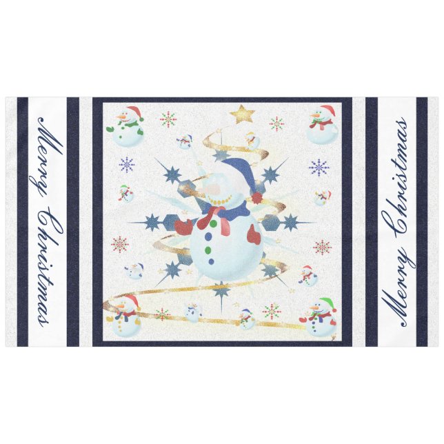 The Glittery Christmas Snowman - Tablecloth (Front (Horizontal))