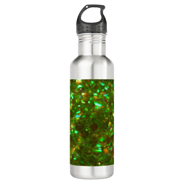 The Glitz glam glitter green Steel water bottle! 710 Ml Water Bottle (Front)