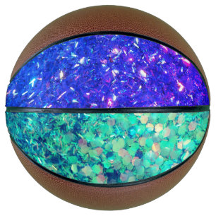 The Glitz Glitter Aqua Purple Full size Basketball