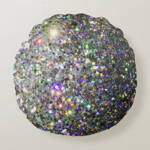 The Glitz Hologram Round Throw Pillow! Round Cushion