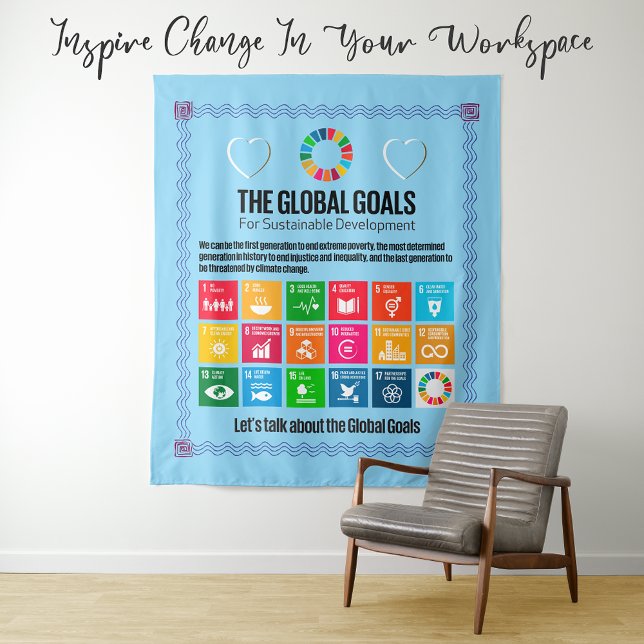 The Global Goals Mega Motivational Inspiring Gifts Tapestry (Jumbo Tapestry, Canvas Print, Poster, Foam Board, Signs etc. Gift for Changemakers Students Teachers)