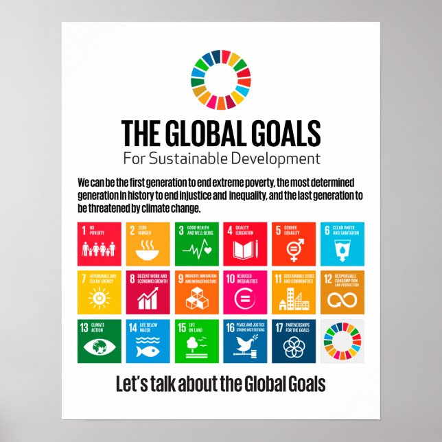 The Global Goals Poster - Motivational Wall Art (Front)