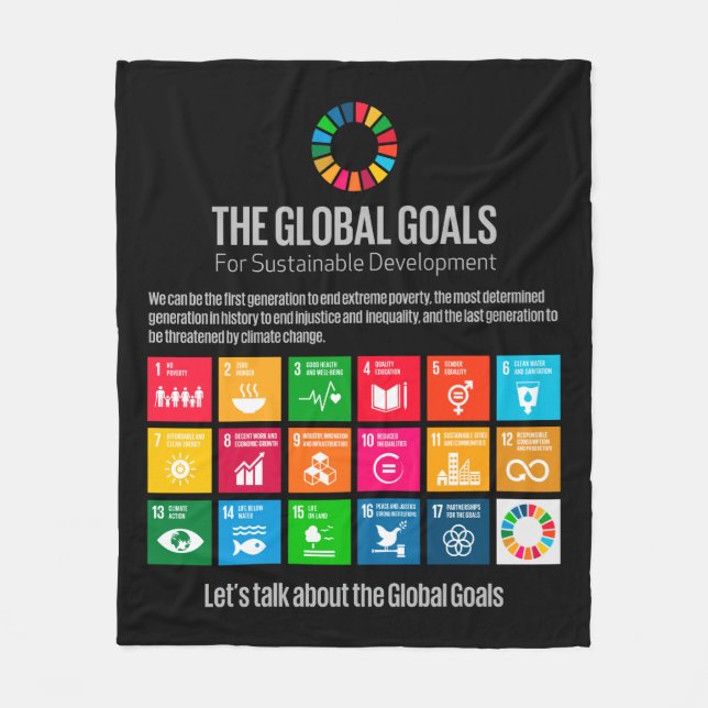 The Global Goals UN SDG 2030 Fleece Blanket (Front)