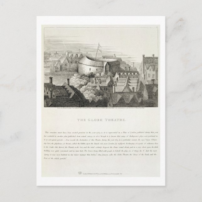 The Globe Theatre, c.1647, published by Robert Wil Postcard (Front)