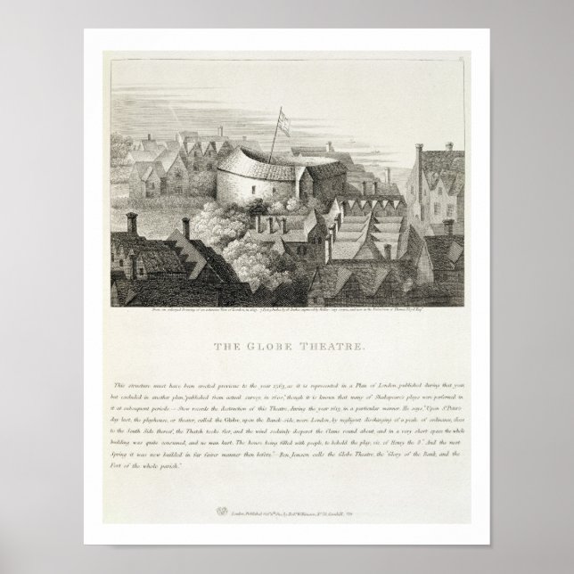 The Globe Theatre, c.1647, published by Robert Wil Poster (Front)