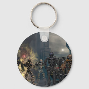 the glorious seven robots b key ring
