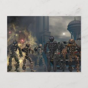 the glorious seven robots b postcard