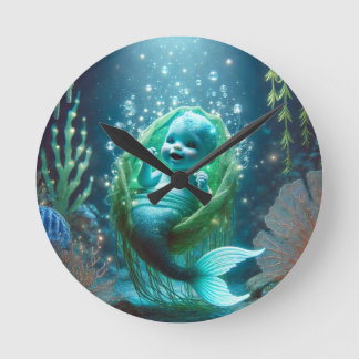 The glowing baby merchild round clock