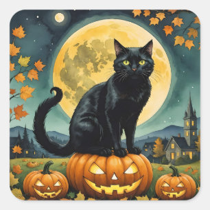 The Glowing Eyes of Halloween Square Sticker