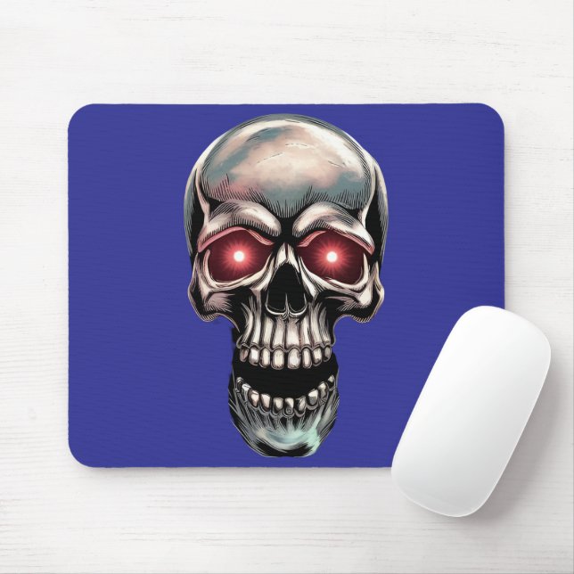 The Glowing Skull Unveiling the Dark Power Mouse Mat (With Mouse)