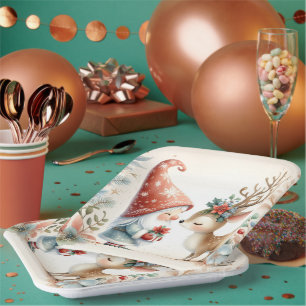 The Gnome And The Reindeer Paper Plate