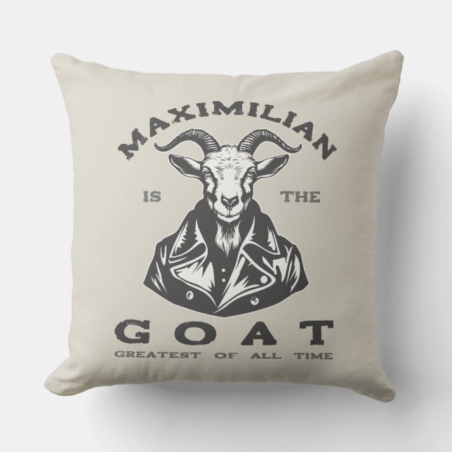 The GOAT (Greatest Of All Time) With Your Name Cushion (Front)
