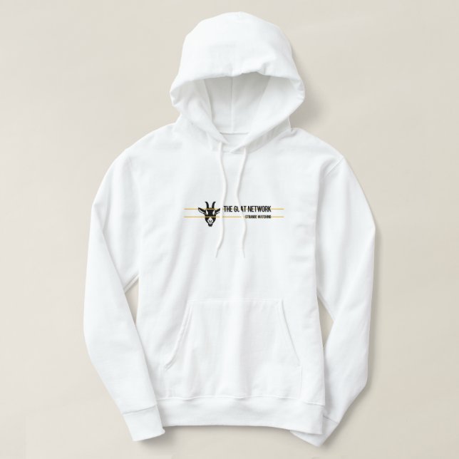 The Goat Network - White Pullover Hoodie (Design Front)