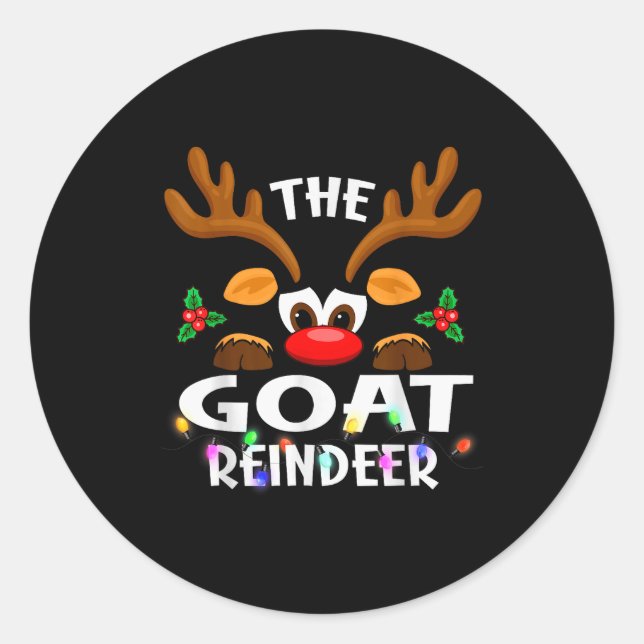 The Goat Reindeer Christmas Men Women  Classic Round Sticker (Front)