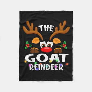 The Goat Reindeer Christmas Men Women  Fleece Blanket