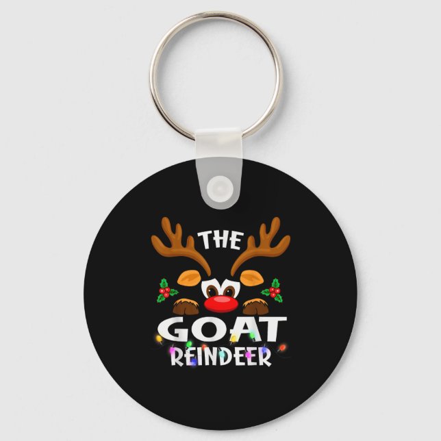 The Goat Reindeer Christmas Men Women  Key Ring (Front)