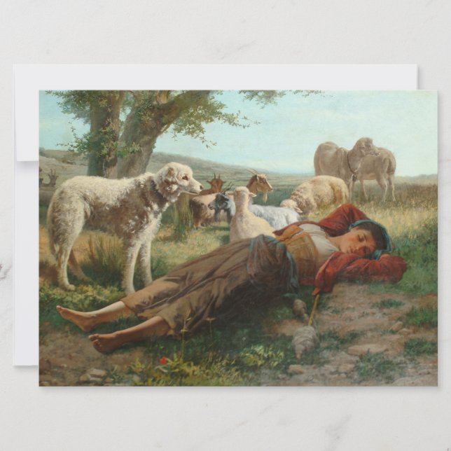 The Goatherder Girl's Siesta (by Carlo Ademollo) Card (Front)