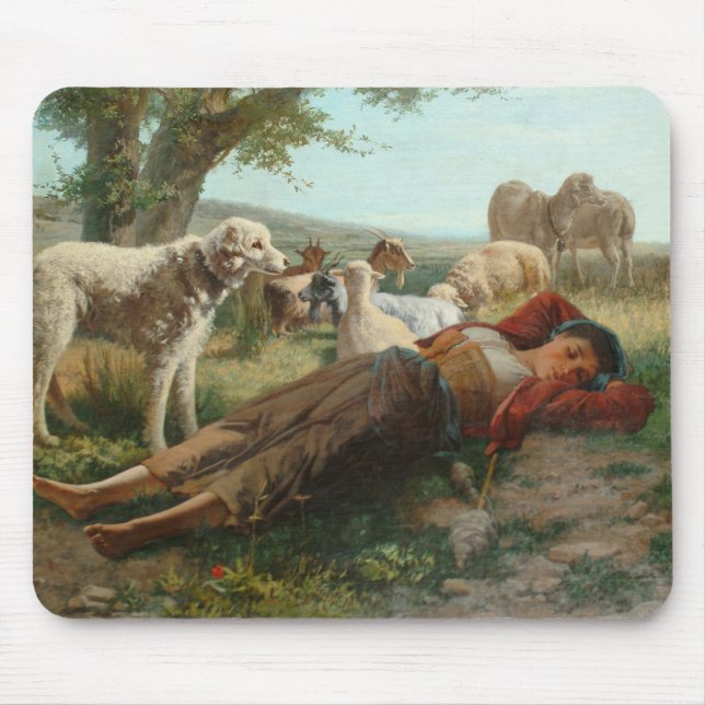 The Goatherder Girl's Siesta (by Carlo Ademollo) Mouse Mat (Front)