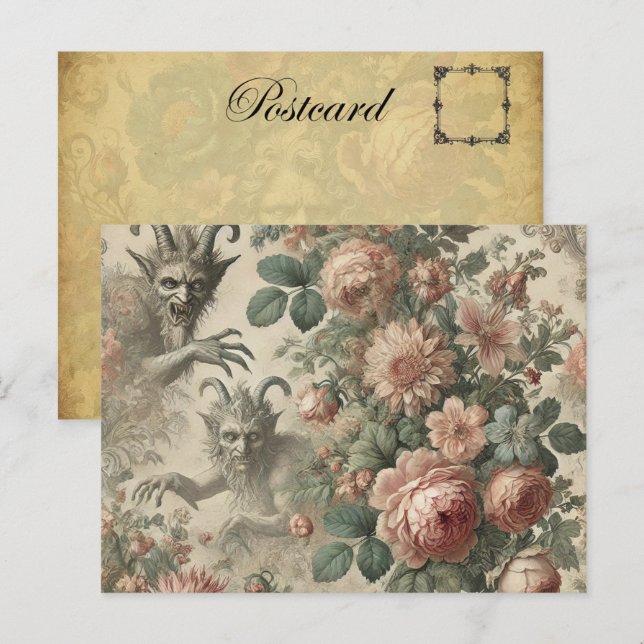 The Goatman’s Garden – Gothic Victorian Holiday Postcard (Front/Back)